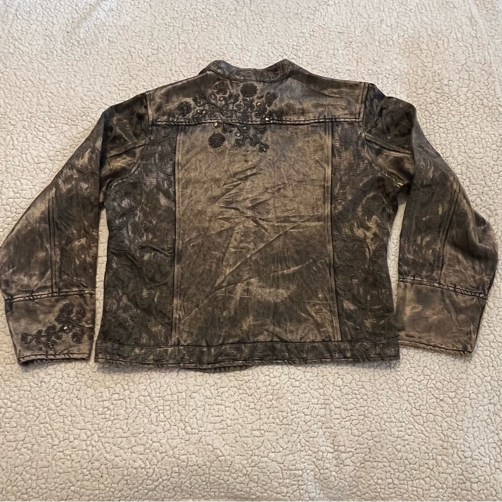 Coldwater Creek Women’s Bronze Sheen Embroidered Jacket Size‎ Large - Picture 3 of 16
